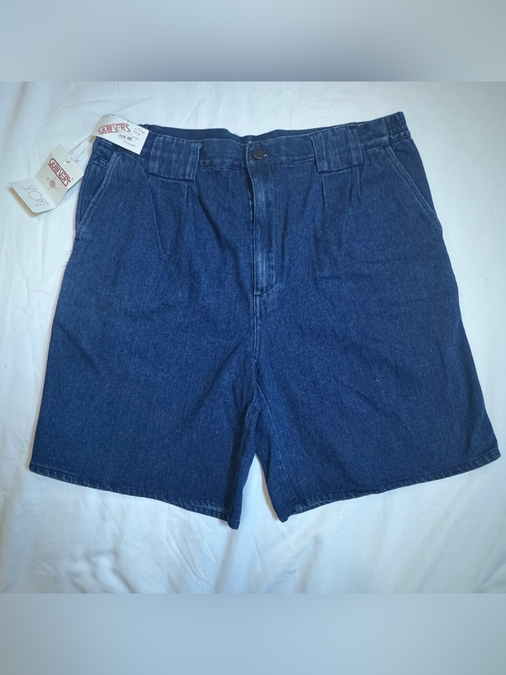NWT Y2K 90s Jorts Dad Gulliver’s Sport Denim Pleated Shorts Men’s Size 36 Blue